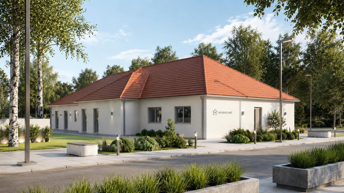 maison medicale traditionnelle vue arriere